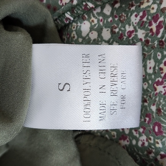 Wishlist Ditsy Floral Moss Green Mini Skirt, Size S - Picture 6 of 7